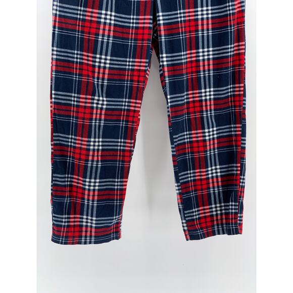 NAUTICA Men's Navy-Red Plaid Flannel Pull-On Classic-Fit Pajama Pants SZ L - Picture 7 of 9